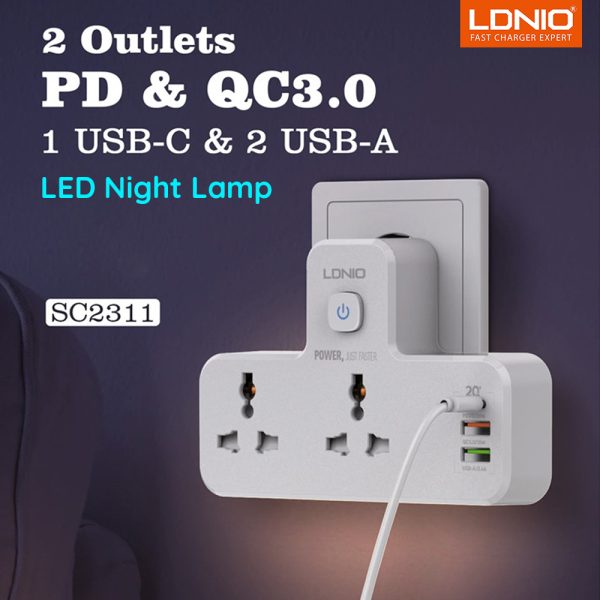 lDNIO SC2311 20W 3-Port USB Charger Extension Power Strip, ldnio charger, mobile charger, ldnio usb charger, mobile charger, usb charger, minhaj zone, online shop, bdshop, multiflug, led light lamp,