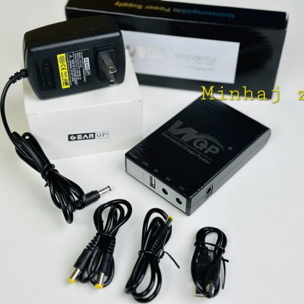 WGP mini UPS + GearUP Adapter Combo Pack 5/9/12V- 10400mAh + 12/3A, GearUP Adapter, WGP Mini UPS
