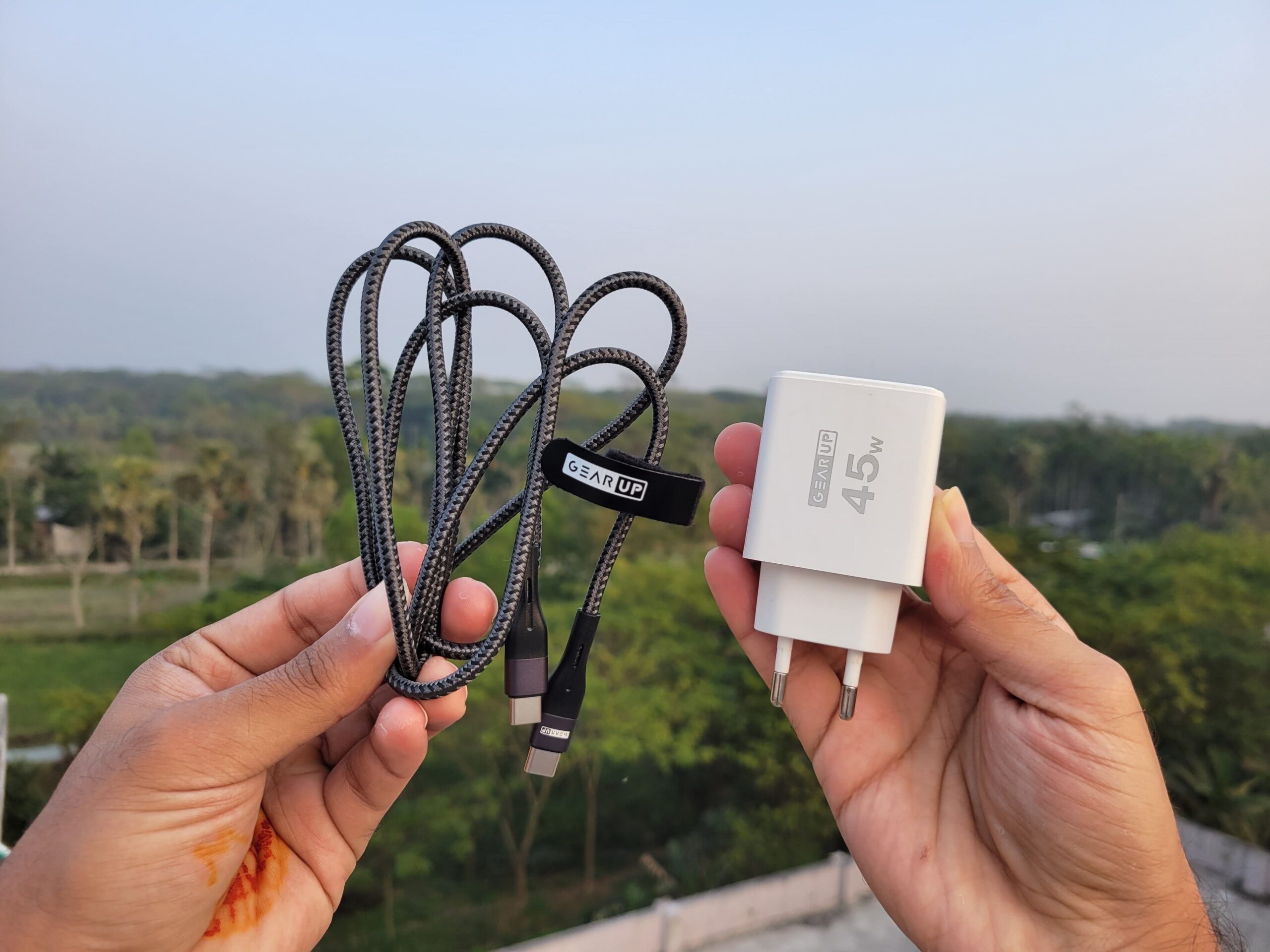 charger, GearUP GP007 45W Fast PD Charger & GearUP CC6015 Type-C to C 60W PD cable Combo, min-min