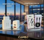 GearUP GP007 45W Fast PD Charger & GearUP CC24015 Type-C to Type-C 240W PD cable Combo, 45w fast charging adapter and 240w type c to type c cable