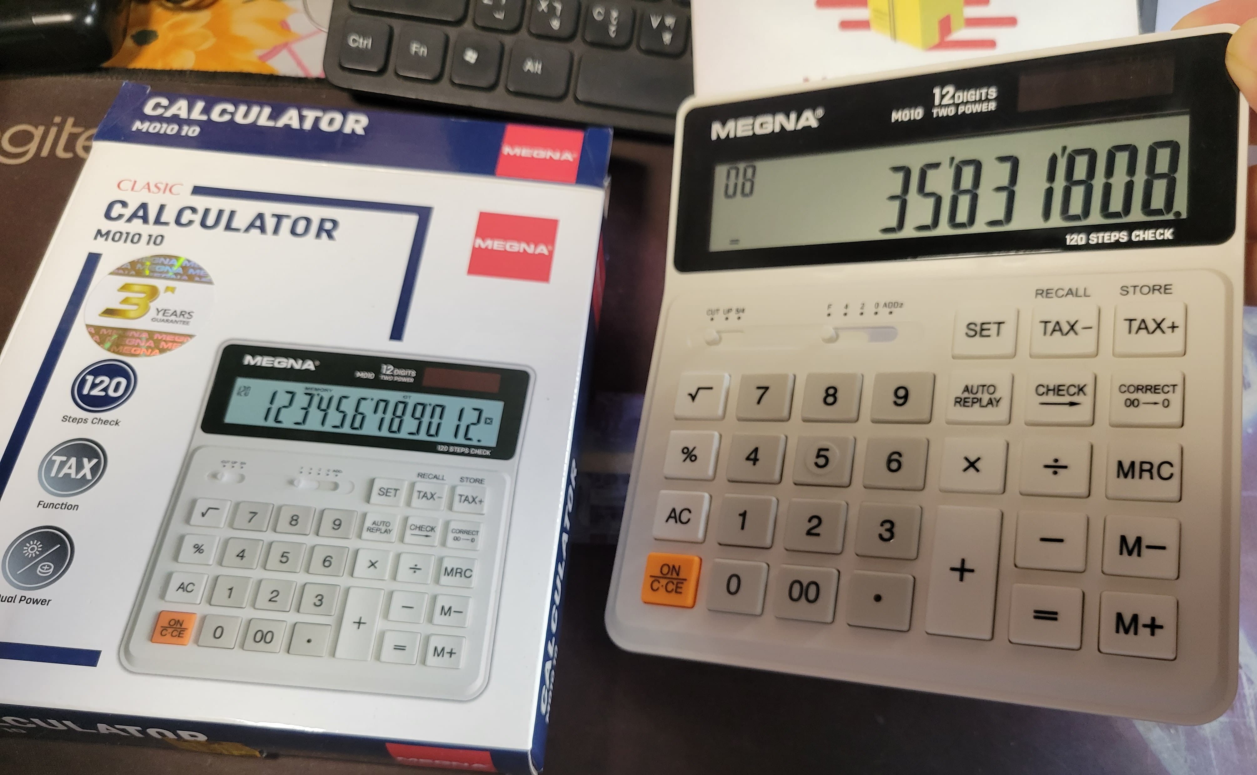 MEGNA M010 Desktop electronic calculator white color, calculator, desktop calculator,